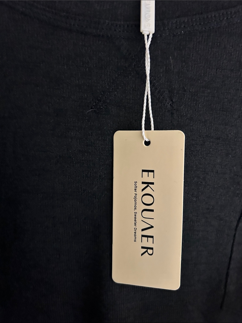 New ekouaer L Black long sleeve top pants stretchy loungewear Set - Picture 3 of 10